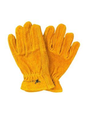 G & F Products JustForKids Yellow Tan Genuine Leather Work Gloves, Size Medium